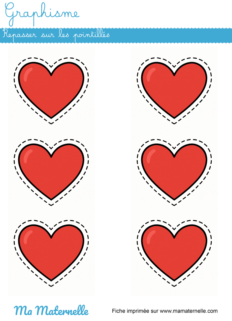 Grande section - Graphisme : repasser sur les pointillés