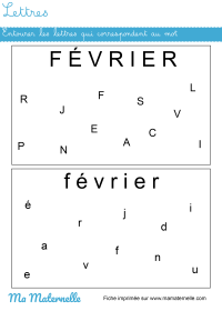 Grande section - Lettres : entourer le mot dans les phrases