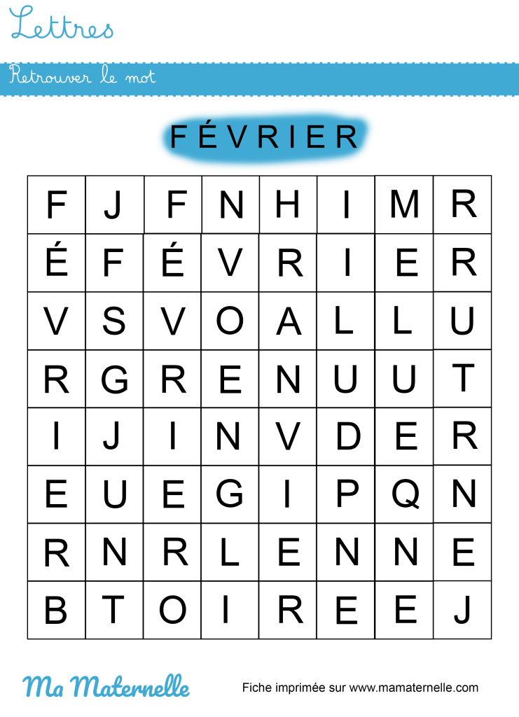 Grande section - Lettres : retrouver le mot