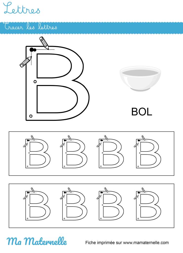Moyenne section - Lettres : tracer les lettres