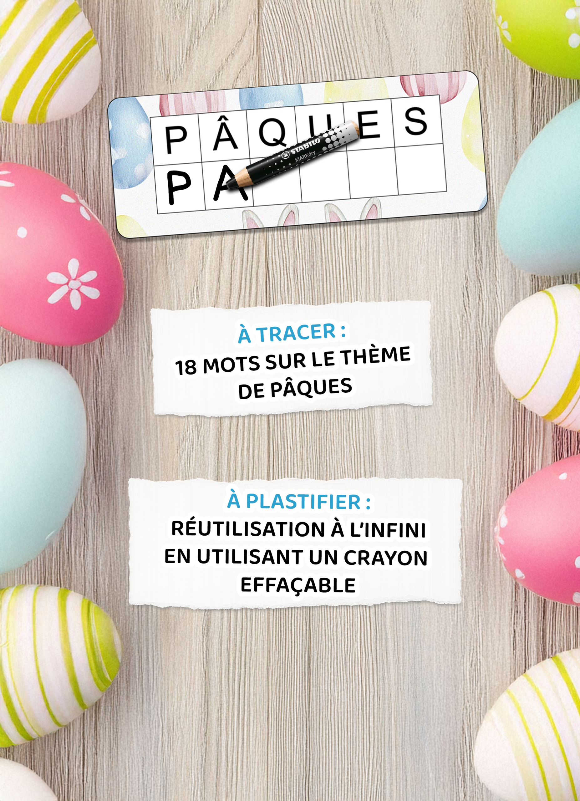 Cartes d'écriture : Pâques