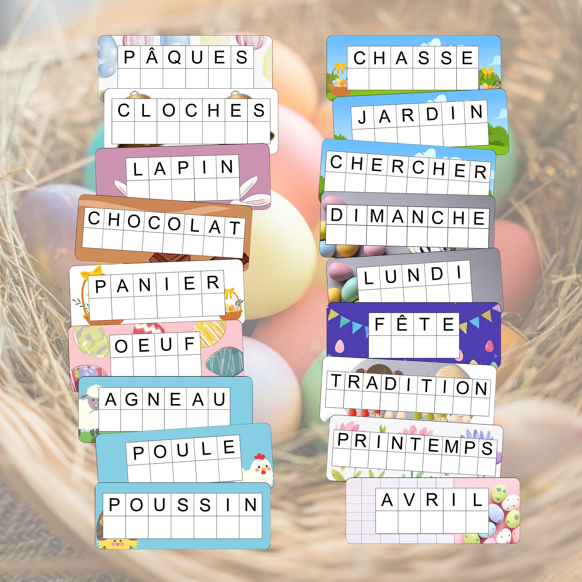 Cartes d'écriture : Pâques