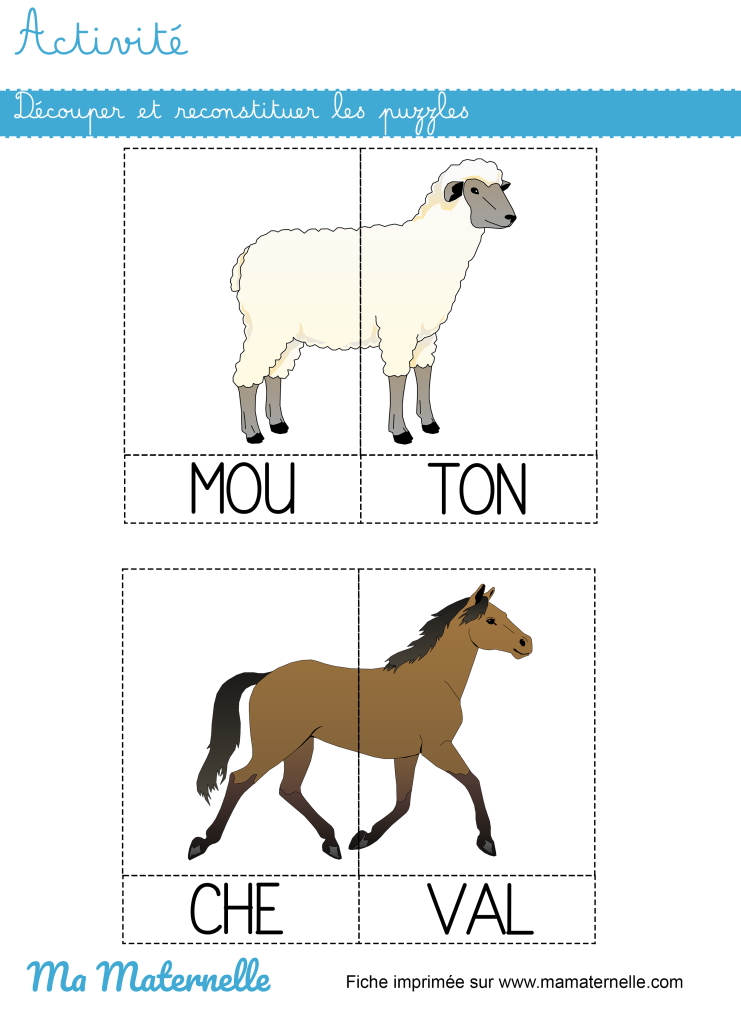 Activités - Activité : découper et reconstituer les puzzles