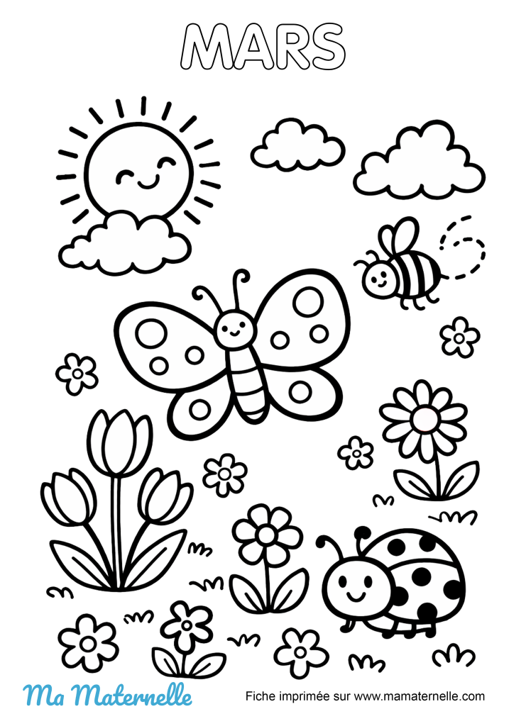 Activités - Coloriage du mois de mars