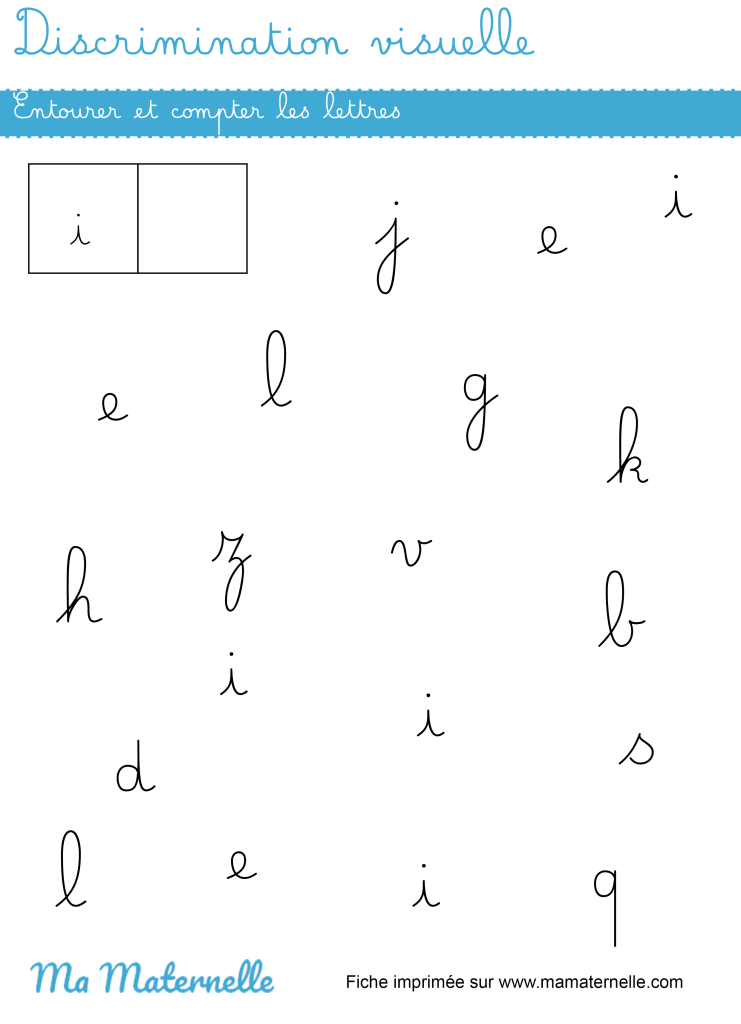 Grande section - Discrimination visuelle : entourer et compter les lettres