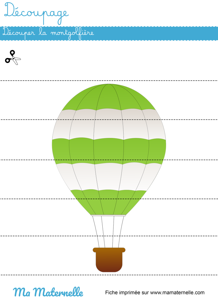 Moyenne section - Découpage : découper la montgolfière