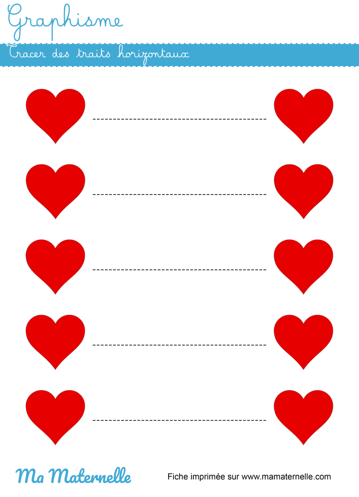 Petite section - Graphisme : tracer des traits horizontaux