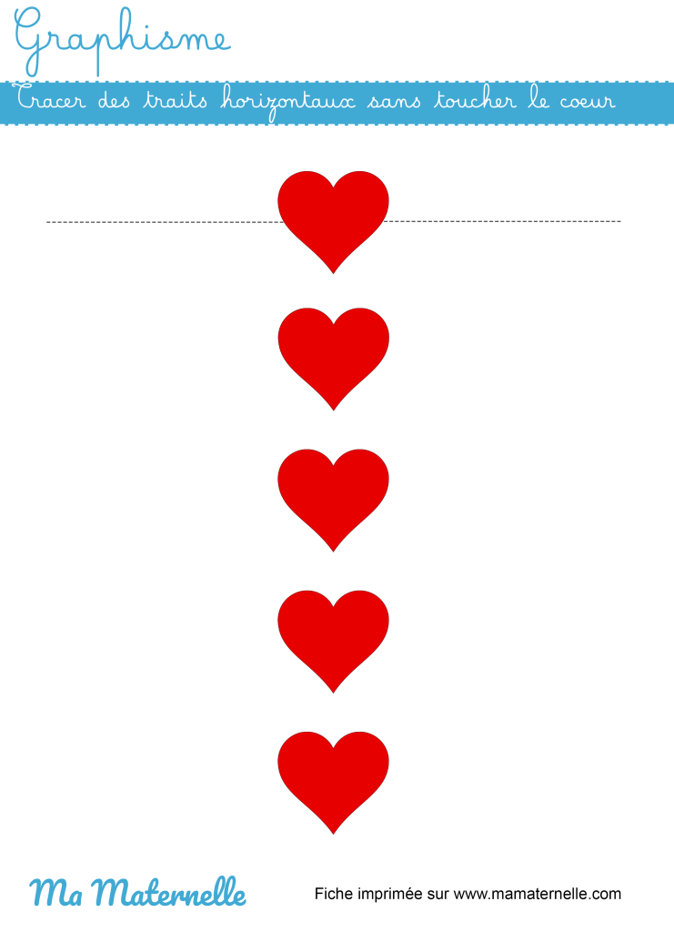 Grande section - Graphisme : tracer des traits horizontaux sans toucher
