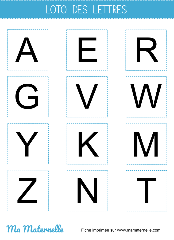 Activités - Jeu : loto des lettres