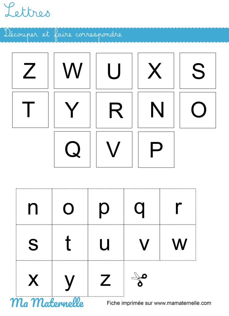 Grande section - Lettres : découper et faire correspondre