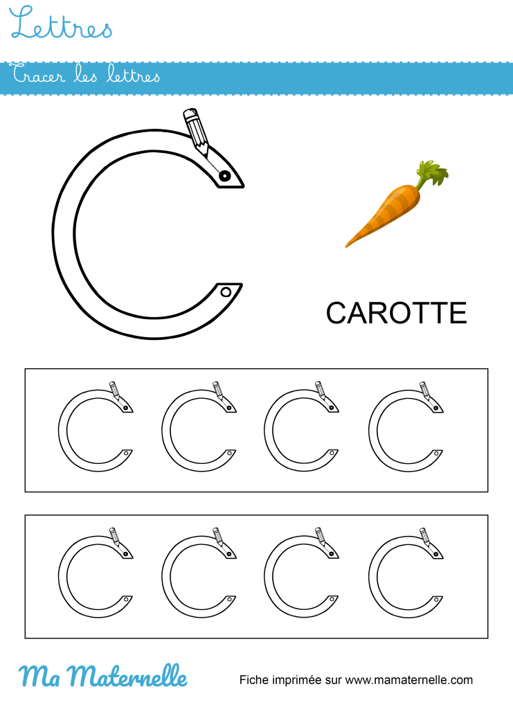 Moyenne section - Lettres : tracer les lettres