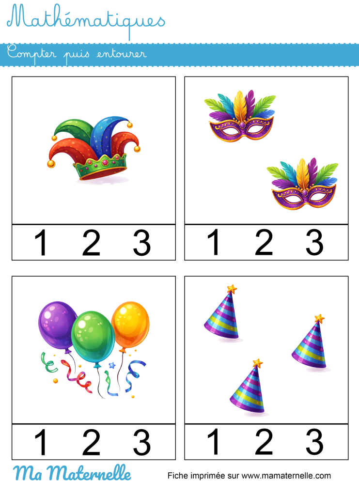 Petite section - Mathématiques : compter puis entourer