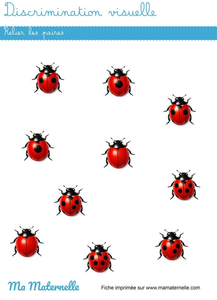 Grande section - Discrimination visuelle : relier les paires