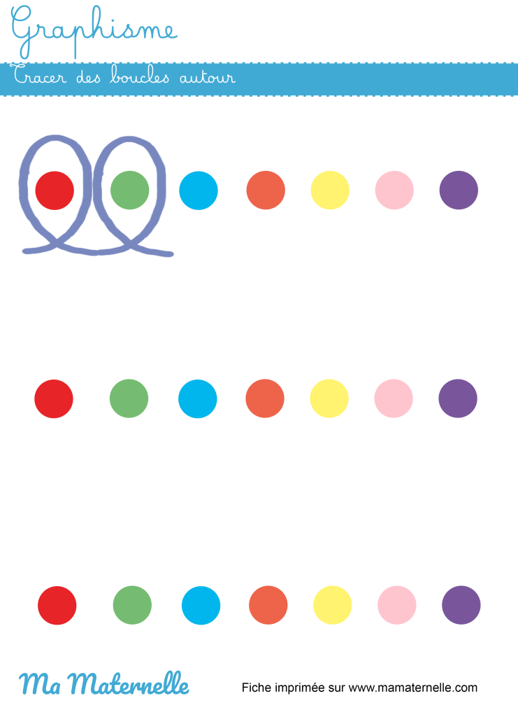 Grande section - Graphisme : tracer des boucles autour