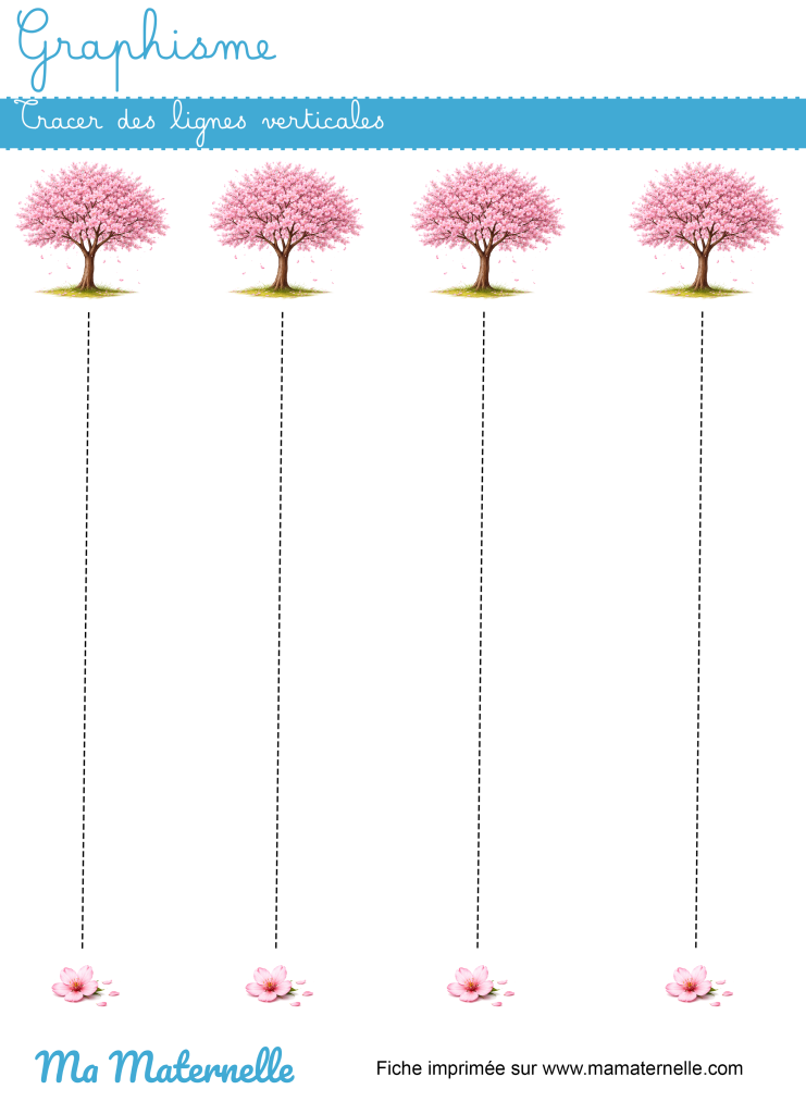 Petite section - Graphisme : tracer des lignes verticales