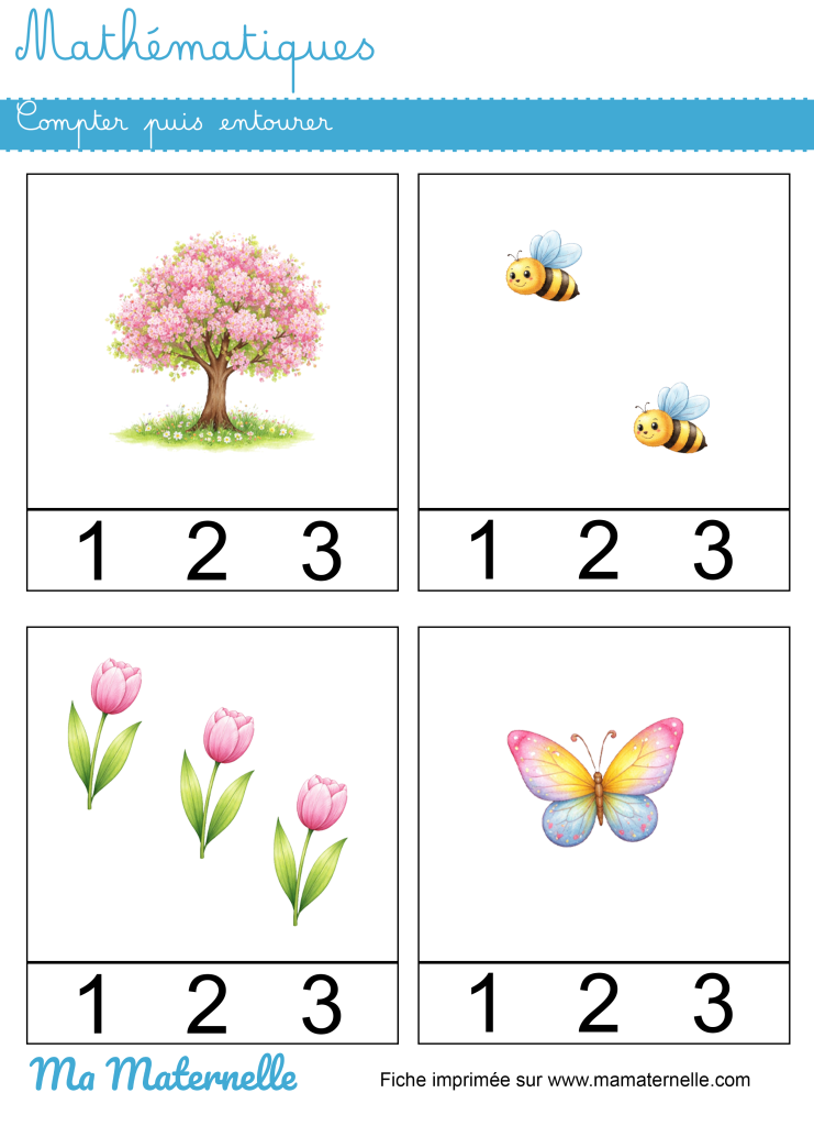 Petite section - Mathématiques : compter puis entourer