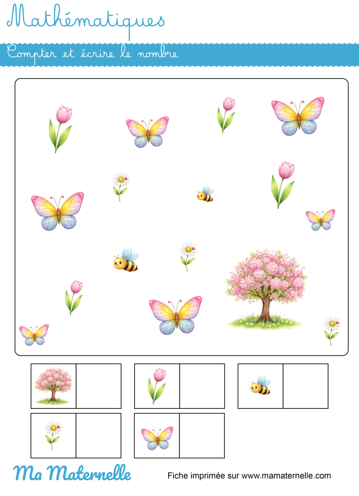 Moyenne section - Mathématiques : compter et écrire le nombre