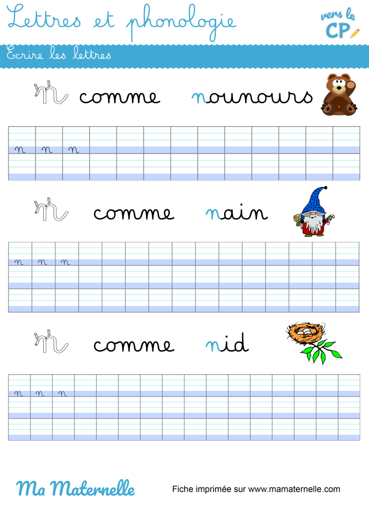 Vers le CP - Lettres et phonologie : écrire les lettres