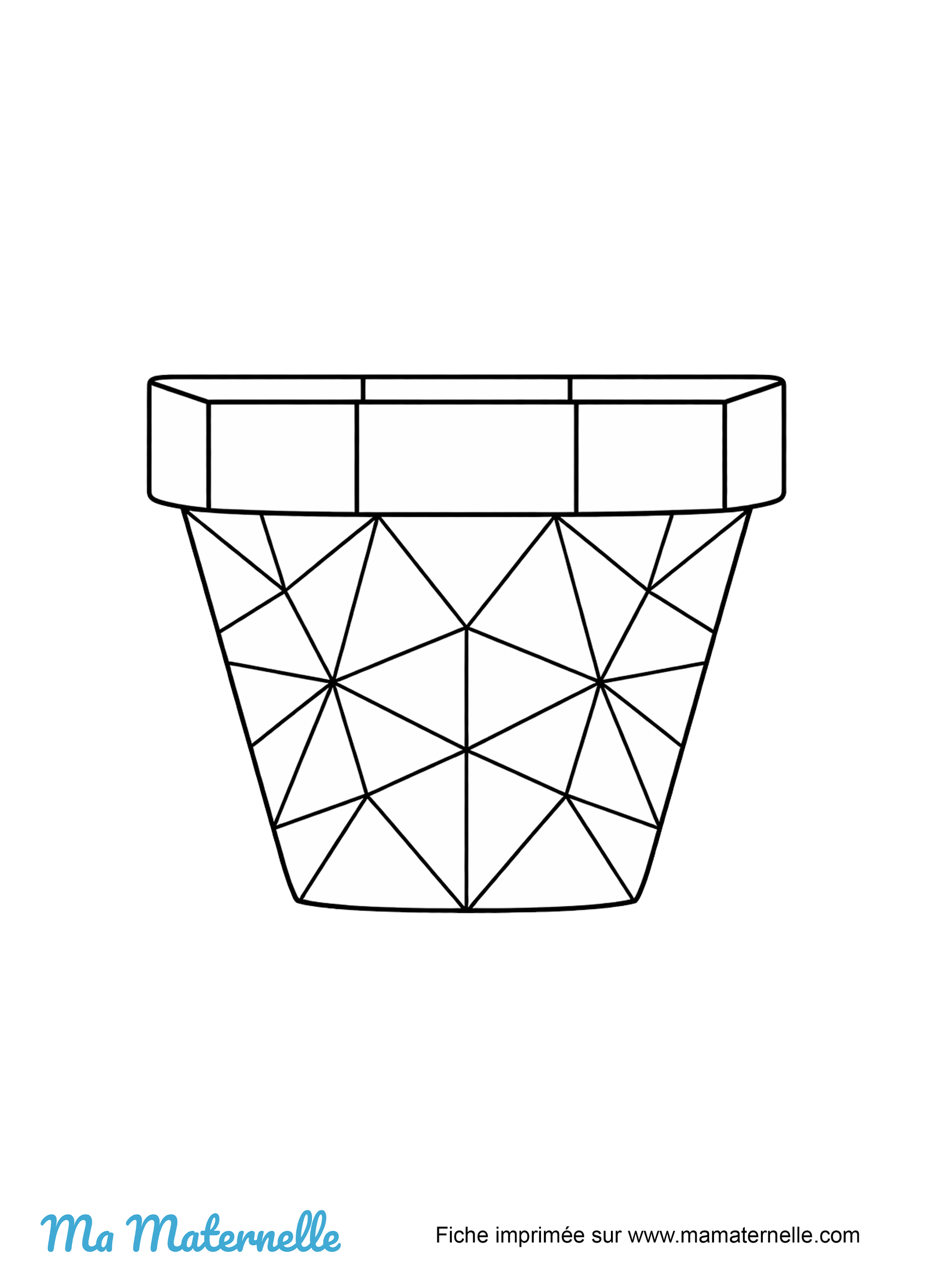 Activités - Coloriage : pot de fleur du printemps