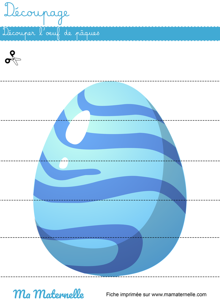 Moyenne section - Découpage : découper l&rsquo;oeuf de pâques