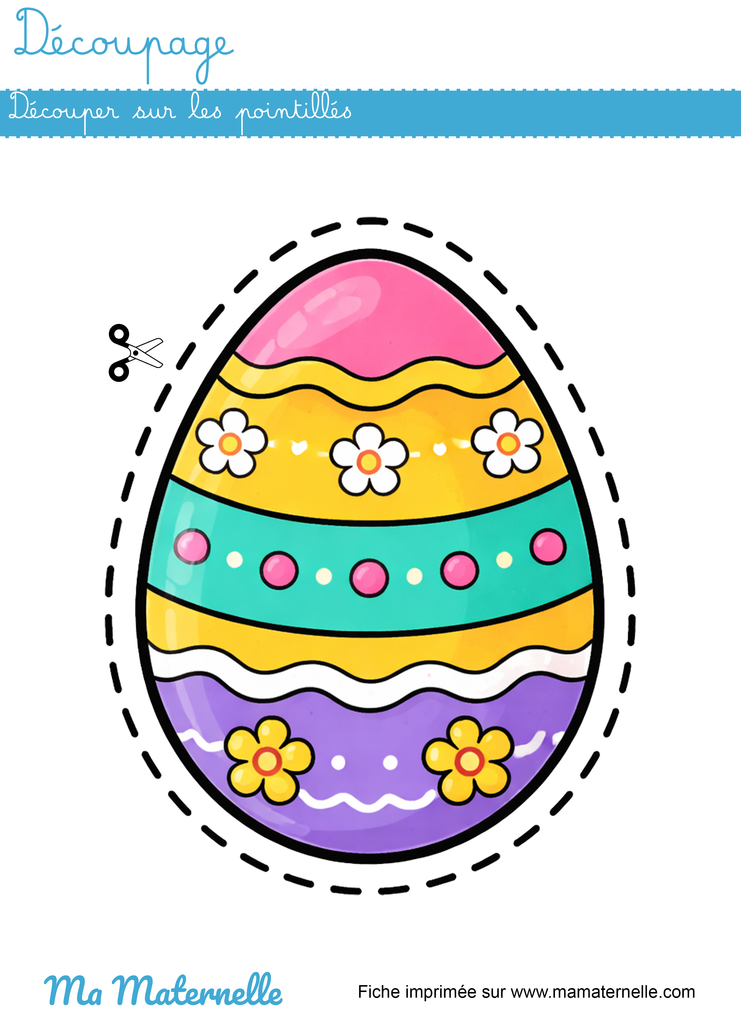 Grande section - Découpage : découper sur les pointillés