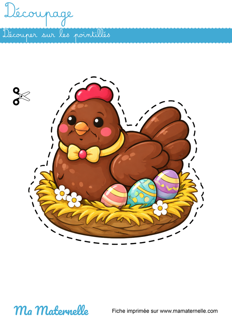 Grande section - Découpage : découper sur les pointillés