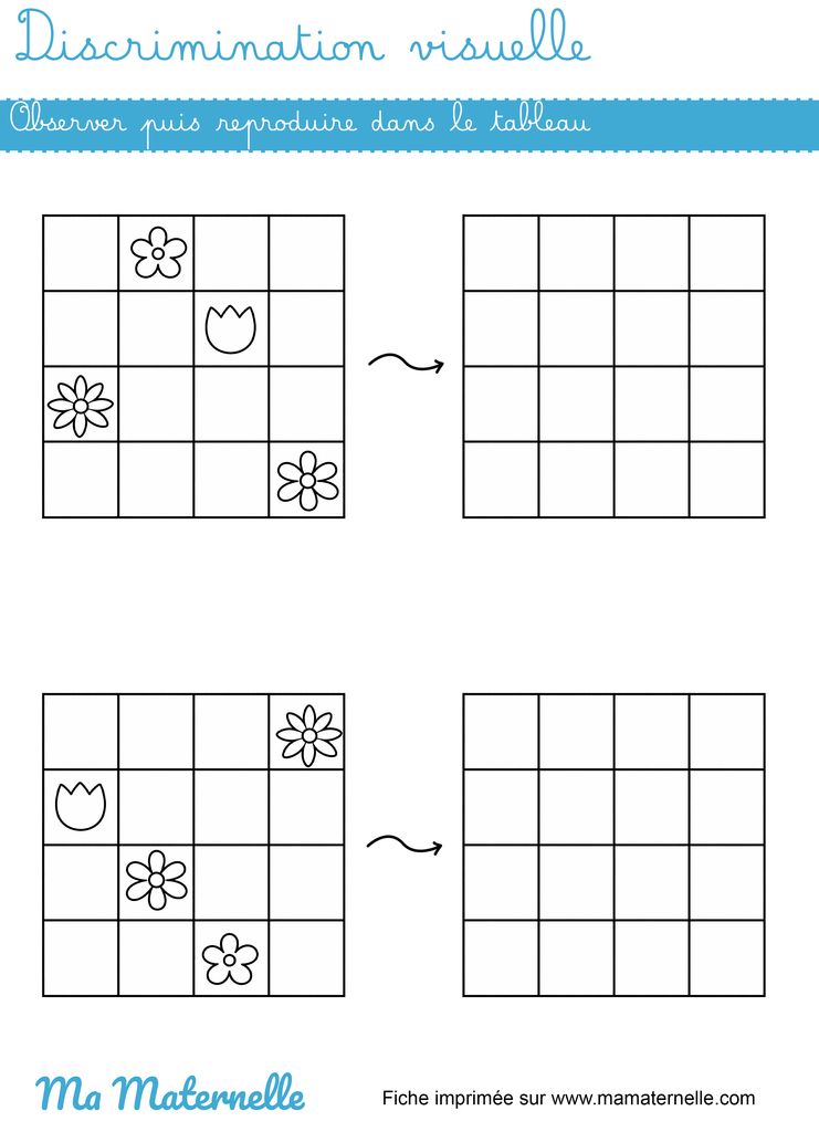 Grande section - Discrimination visuelle : observer puis reproduire