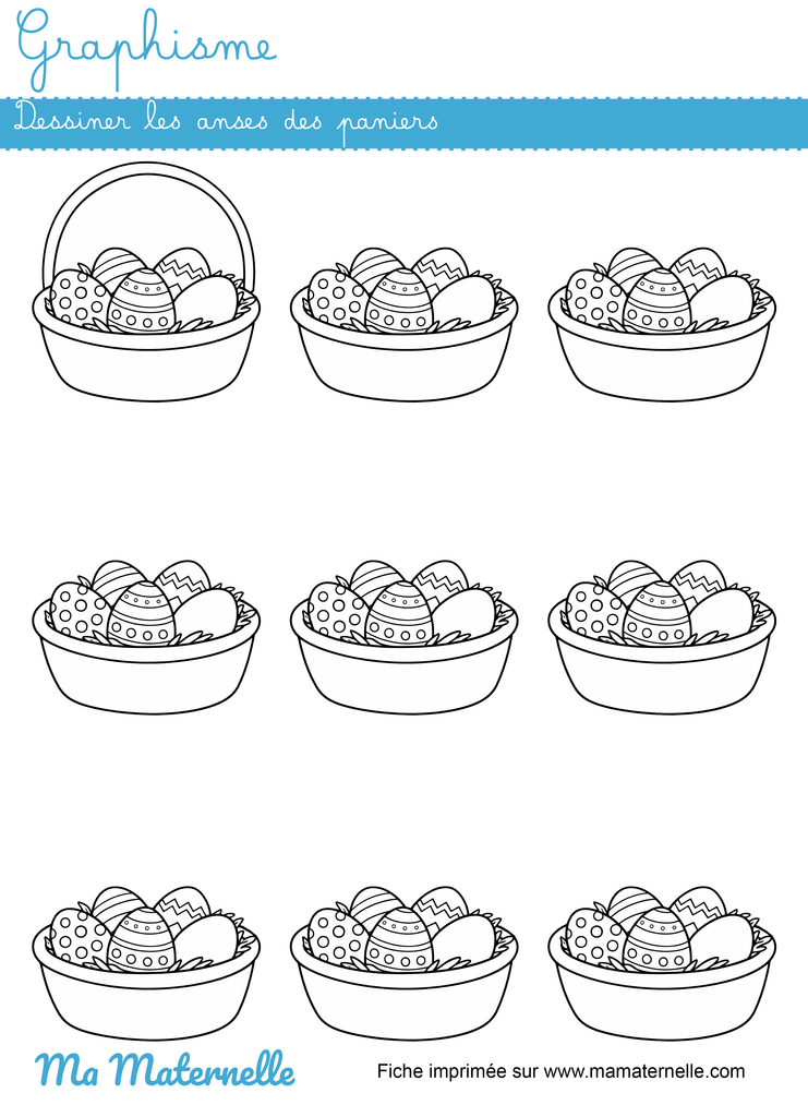 Grande section - Graphisme : dessiner les anses des paniers