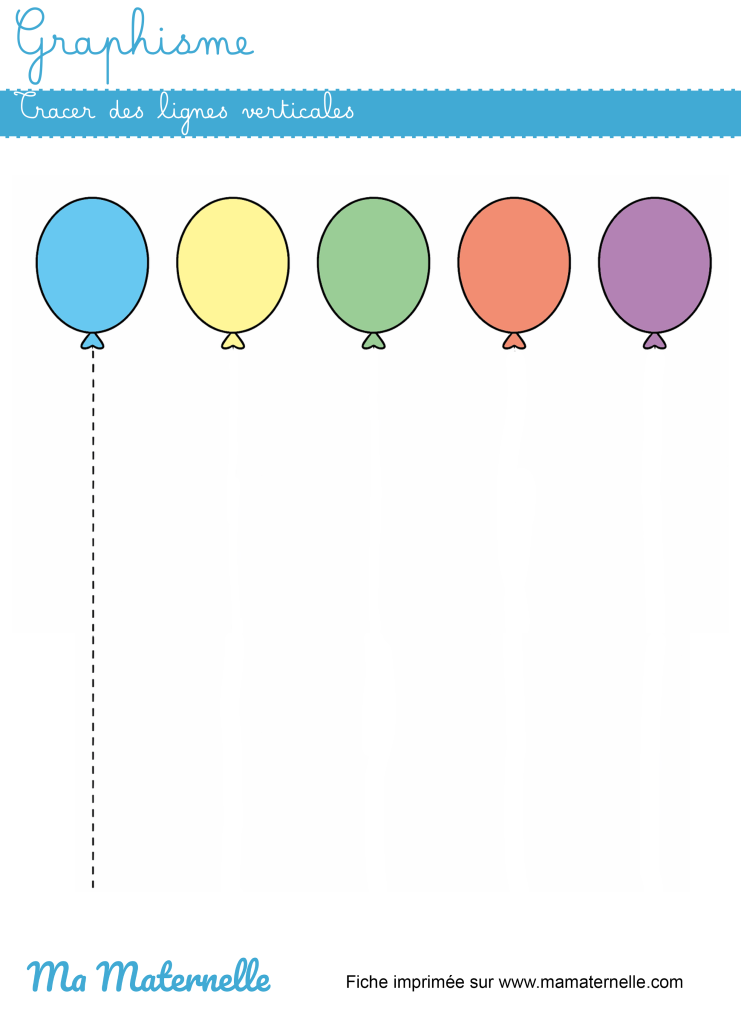 Moyenne section - Graphisme : tracer des lignes verticales