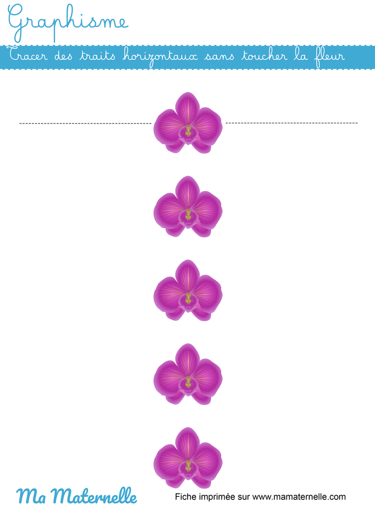 Grande section - Graphisme : tracer des traits horizontaux sans toucher
