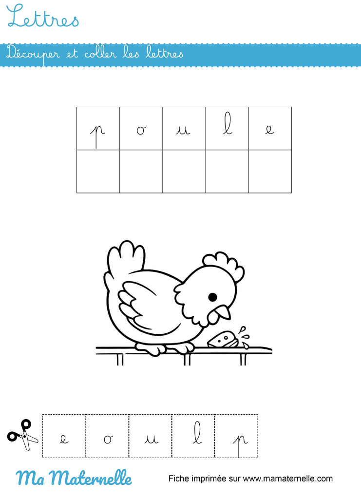 Grande section - Lettres : découper et coller les lettres