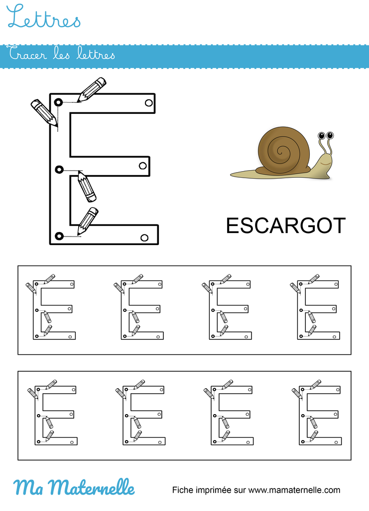 Moyenne section - Lettres : tracer les lettres