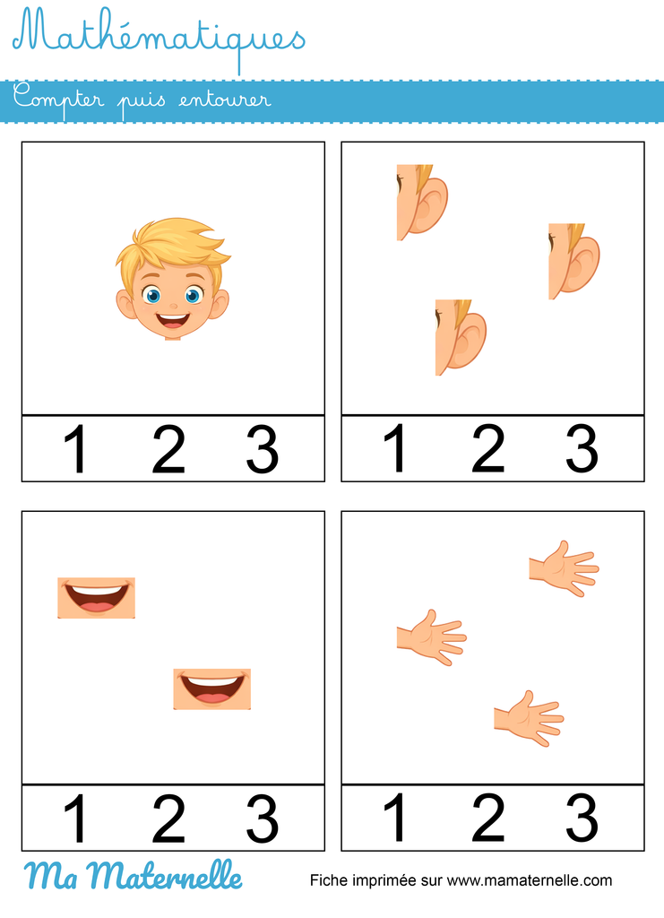 Petite section - Mathématiques : compter puis entourer