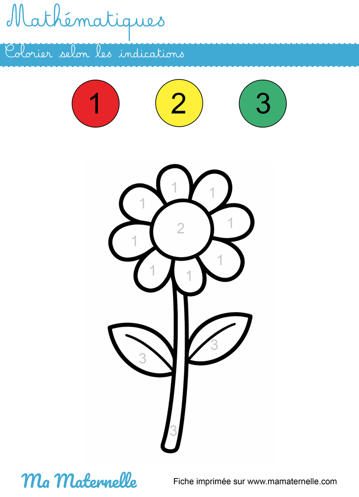 Petite section - Mathématiques : colorier selon les indications