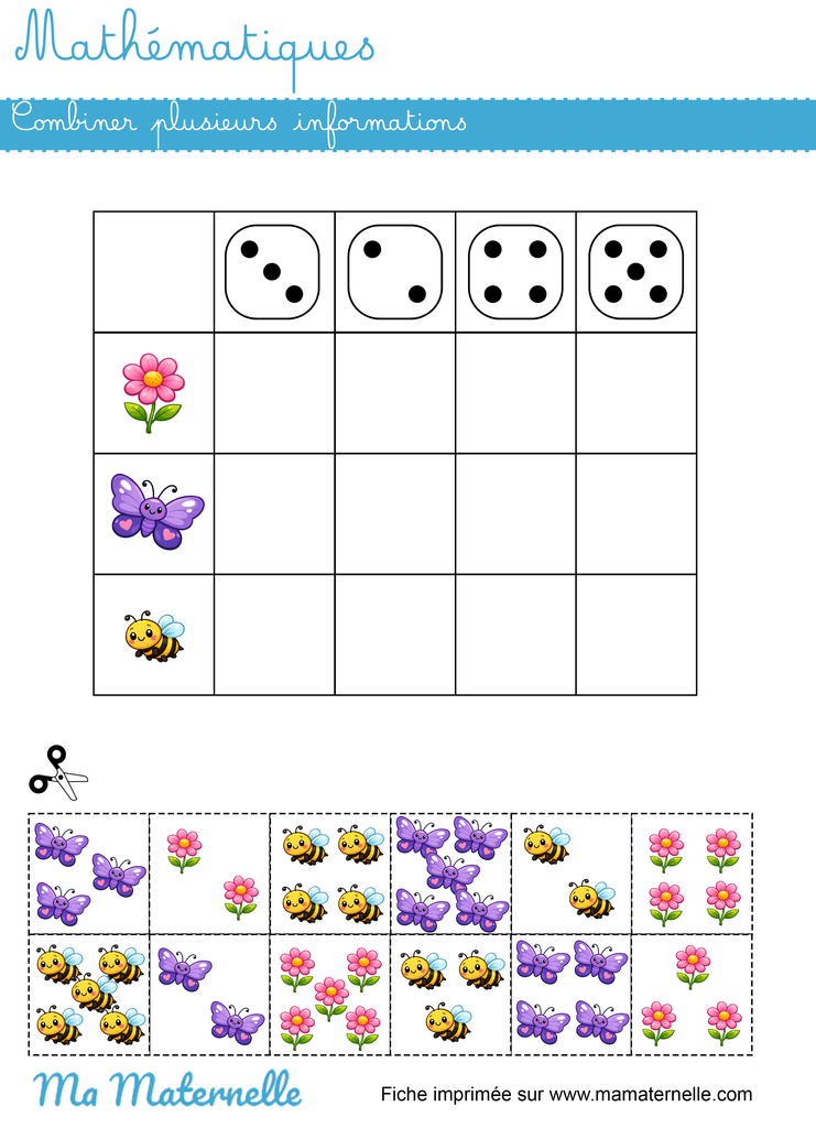 Moyenne section - Mathématiques : combiner plusieurs informations