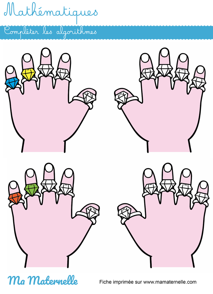 Moyenne section - Mathématiques : compléter les algorithmes