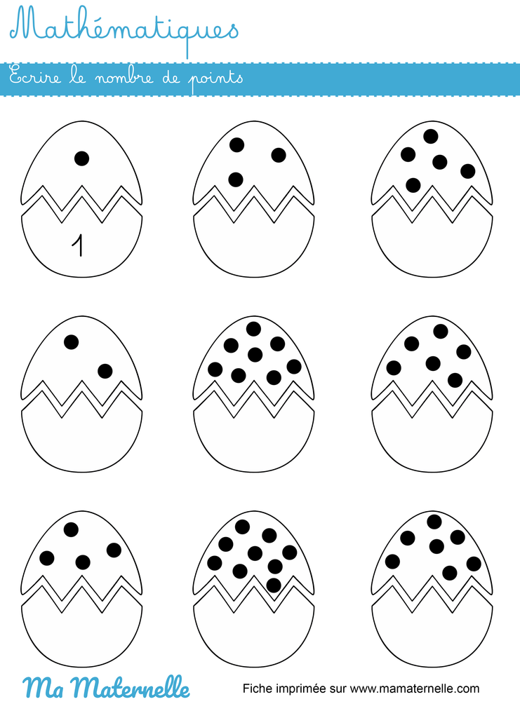 Grande section - Mathématiques : écrire le nombre de points