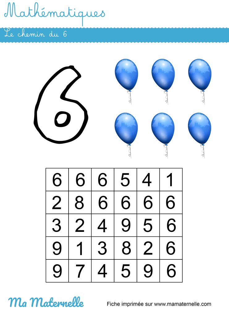 Moyenne section - Mathématiques : le chemin du 6