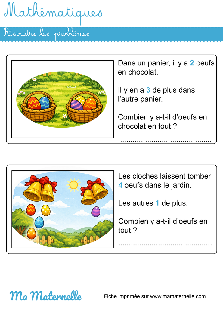 Grande section - Mathématiques : résoudre les problèmes