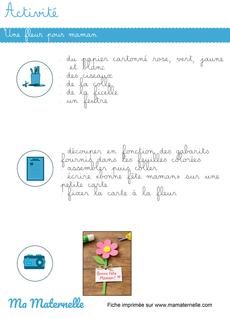 Activités - Activité : une fleur pour maman