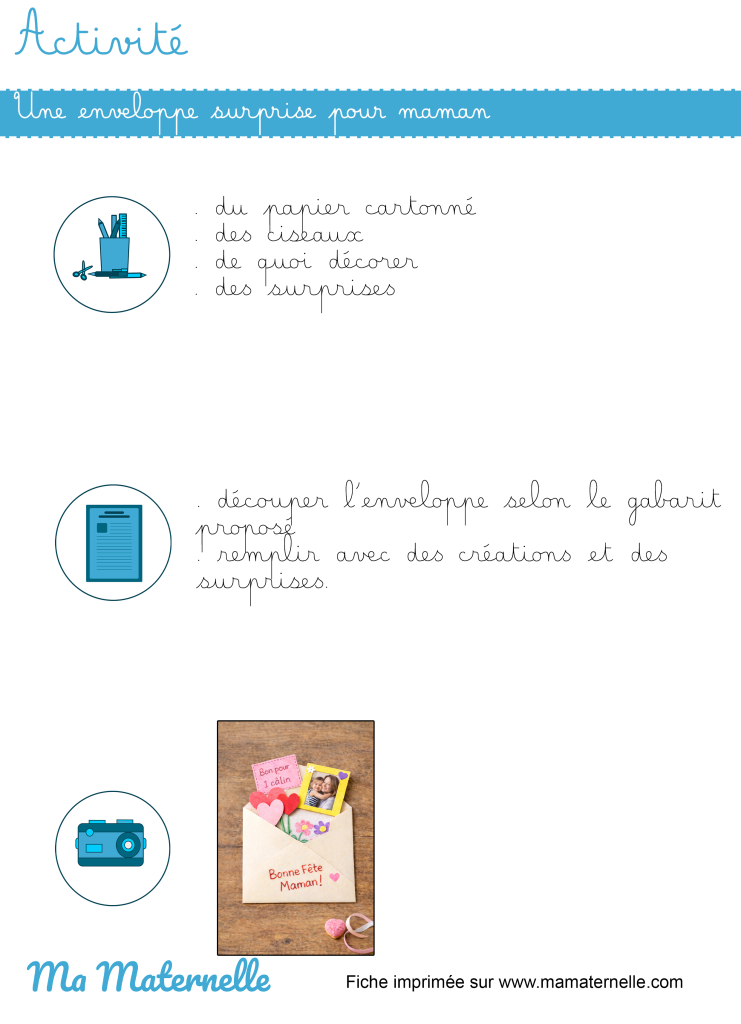 Activités - Activité : une enveloppe surprise pour maman
