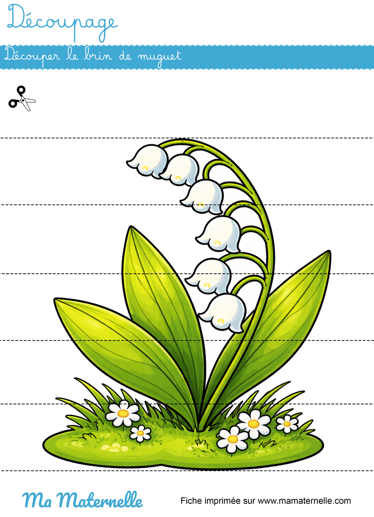 Moyenne section - Découpage : découper l&rsquo;image du muguet