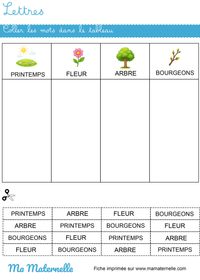 fiche maternelle
