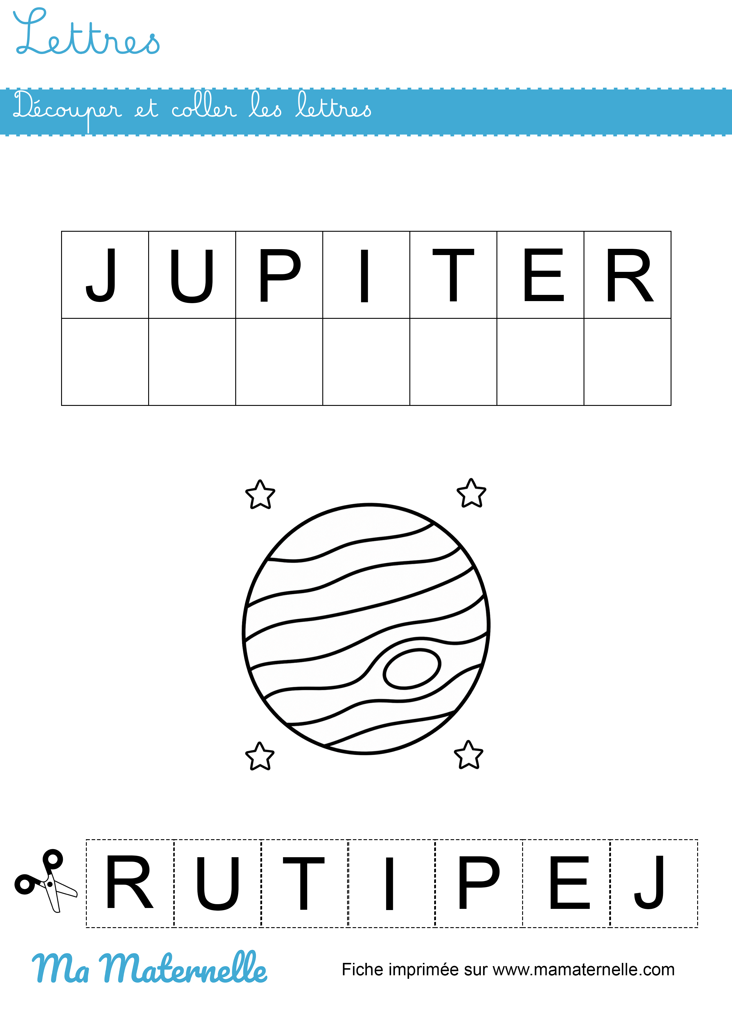 Petite section - Lettres : découper et coller les lettres