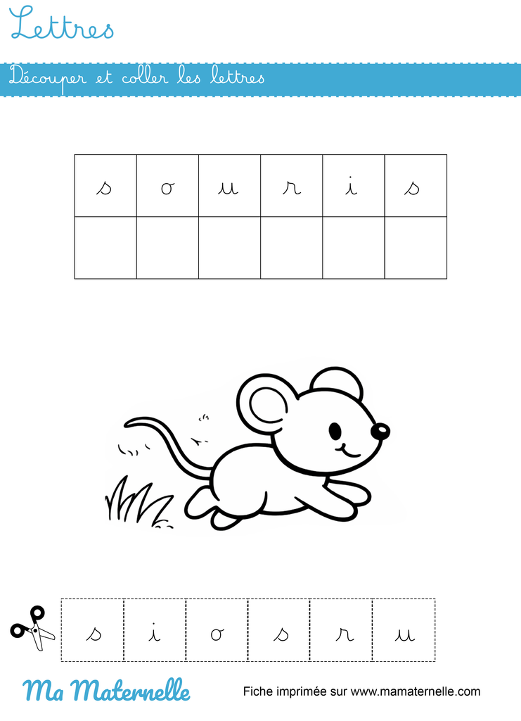 Grande section - Lettres : découper et coller les lettres