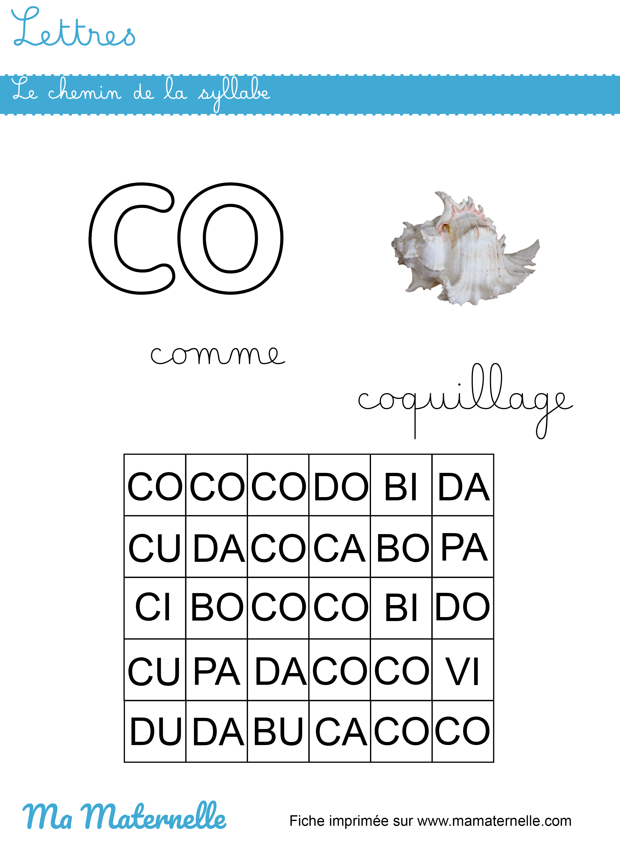 Grande section - Lettres : le chemin de la syllabe
