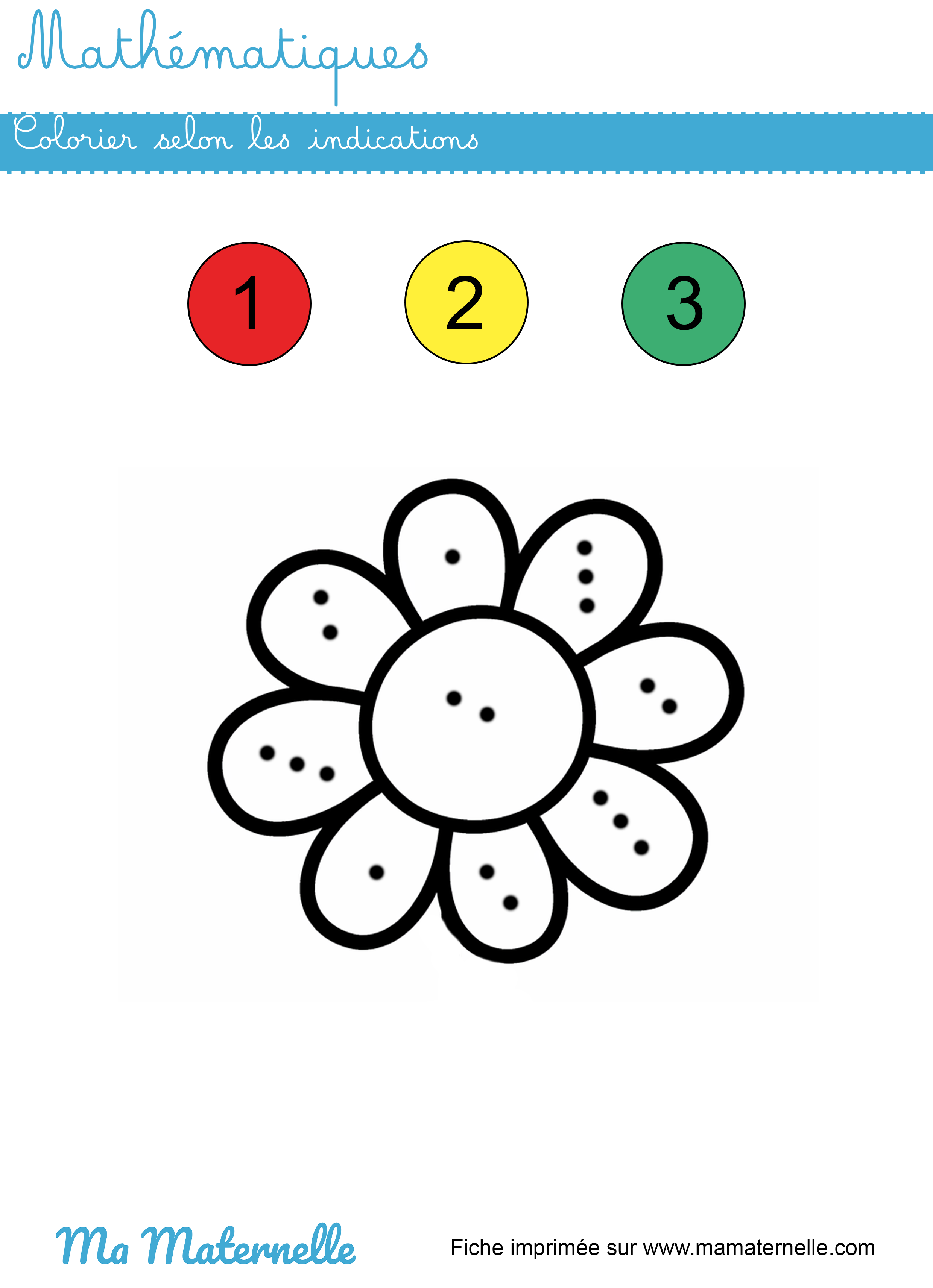 Petite section - Mathématiques : colorier selon les indications
