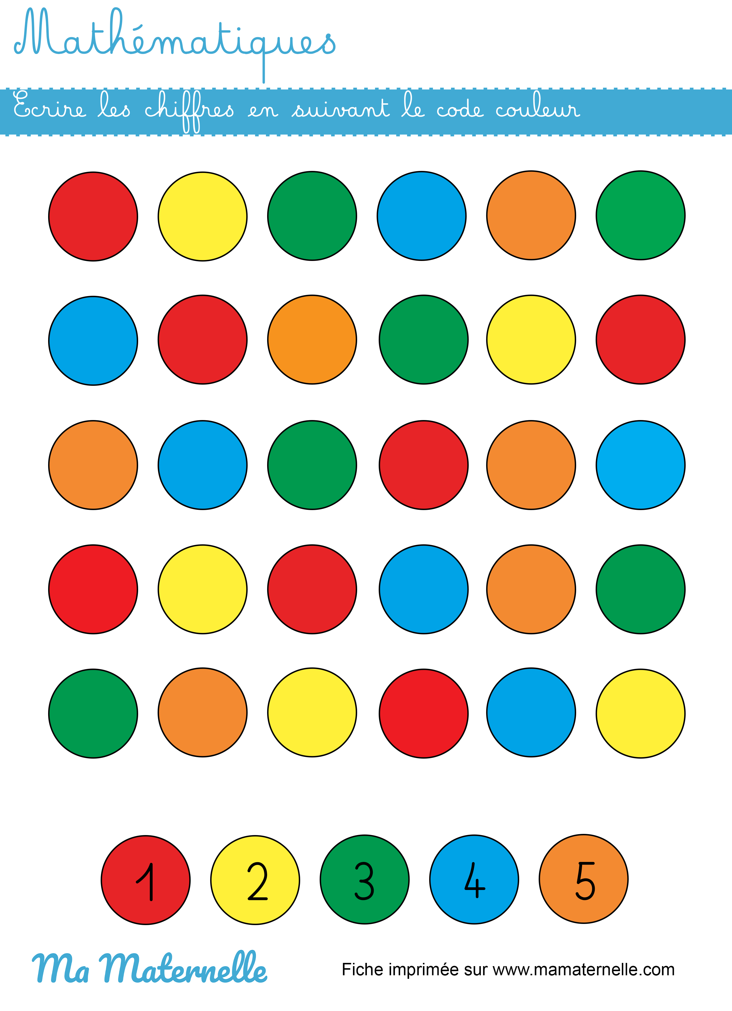 Moyenne section - Mathématiques : écrire les chiffres