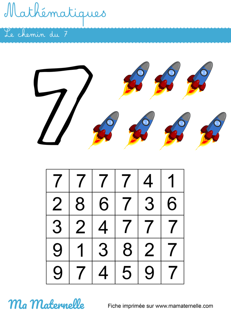 Grande section - Mathématiques : le chemin du 7