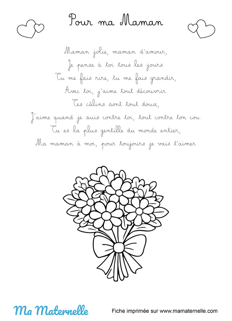 Activités - Poème : bonne fête maman